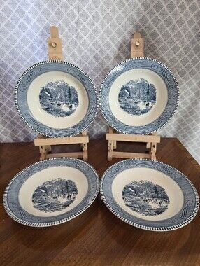 Four Currier & Ives By Royal Dining | Vintage Currier & Ives "Early Winter"Bowls